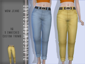 Sims 4 — Mom Jeans by PlayersWonderland — HQ 9 Swatches Custom thumbnail