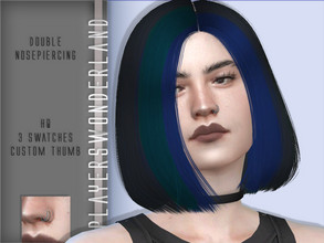 Sims 4 — Double Nose Piercing by PlayersWonderland — HQ 3 Swatches Custom thumbnail