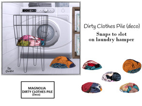 Sims 4 — Magnolia Laundry Room Dirty Clothes Pile Deco by Chicklet — Laundry Stinks! (literally!) Just because that may