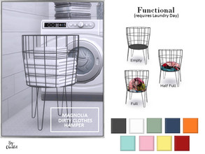 Sims 4 — Magnolia Laundry Room Functional Dirty Clothes Hamper by Chicklet — Laundry Stinks! (literally!) Just because