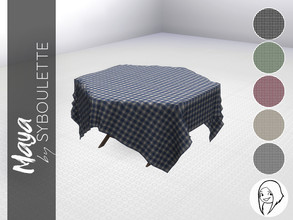 Sims 4 — Maya - Tablecloth by Syboubou — A simple fabric tablecloth to fit the Maya outdoor hexagonal table with a Vichy