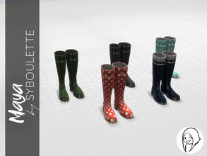 Sims 4 — Maya - Rainboots by Syboubou — Simple rubber rainboots to decorate outdoor or hallway.
