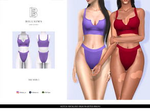 Sims 3 — Notch Neckline High Waisted Bikini by Bill_Sims — YA/AF Swimwear Available for Maternity Recolorable - 2