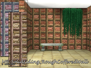 Sims 4 — MB-SolidSiding_RoughCofferedWall by matomibotaki — MB-SolidSiding_RoughCofferedWall, a rough brick wall with