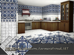 Sims 4 — MB-StoneCollection_FarmersProud_SET by matomibotaki — MB-StoneCollection_FarmersProud_SET, classy tile wall and