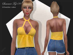 Sims 4 — Summer Top 09 by pizazz — NEW MESH included with download Base game 10 colors / swatches HQ - LODS - MAPS