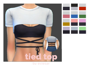 Sims 4 — Tied Top by EvieSAR — basegame 12 swatches custom thumbnails all maps not allowed to random restric opposite