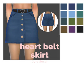 Sims 4 — Heart Belt Skirt by EvieSAR — basegame 12 swatches custom thumbnails all maps not allowed to random restrict