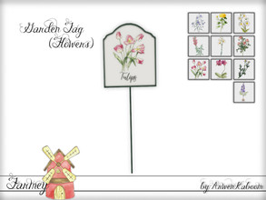 Sims 4 — Farmey - Garden Tag (Flowers) by ArwenKaboom — Base game garden tag for some of the flowers in the game. 
