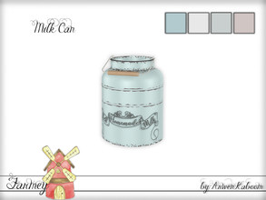 Sims 4 — Farmey - Milk Can by ArwenKaboom — Base game milk can with and without rust.