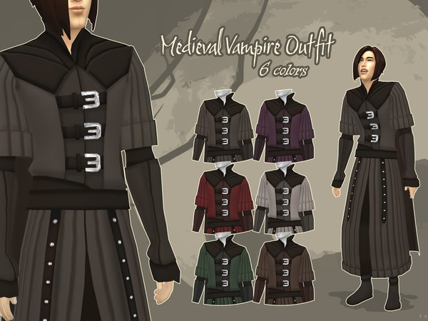 Sims 4 — Medieval Vampire Outfit by kennetha_v — Outfit for medieval vampires!.. Or just something medieval. My design,
