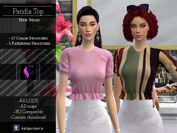 Sims 4 — Pandia Top by KaTPurpura — It never hurts to have an elegant top on hand, combine it as you wish and it will