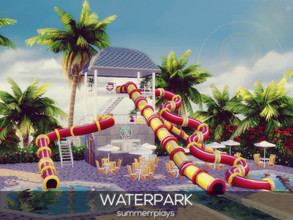 Sims 4 — Waterpark by Summerr_Plays — A waterpark for all the summer fun for your sims. Several swimming pools, two hot