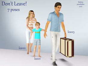 Sims 3 — Don't Leave! by jessesue2 — Poses to depict two different situations: A - the marriage is breaking up/divorce