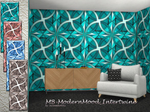 Sims 4 — MB-ModernMood_Intertwine by matomibotaki — MB-ModernMood_Intertwine, modern abstract wallpaper, comes in 4 color