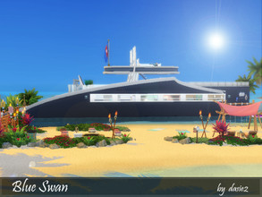 Sims 4 — Blue Swan by dasie22 — Blue Swan is a superyacht by Sulani beaches. This luxurious yacht features three