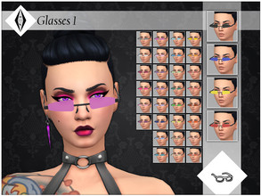 Sims 4 — Glasses 1 by AleNikSimmer — Triangular opaque glasses for male and female sims, they come in 34 colors. Due to