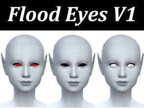 Sims 4 — Flood Eyes V1 by The_Mind_Of_JC — 7 eye color swatches no pupils- 3 normal colors (black, white, red) 4 galaxy