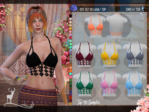 Sims 4 — DSF SET VELLANA TOP by DanSimsFantasy — This shirt boho comes in soft crochet material, perfect for summer,