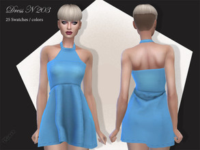 Sims 4 — Dress N 203 by pizazz — NEW MESH included with download Base game 25 colors / swatches HQ - LODS - MAPS 