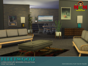 Sims 4 — Fleetwood Mid Century Living and Dining Rooms by Padre — A set of 15 Mid Century inspired decor items. These