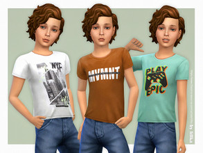 Sims 4 — T-Shirt Collection for Boys P19 by lillka — T-Shirt Collection for Boys 3 swatches Base game compatible Custom
