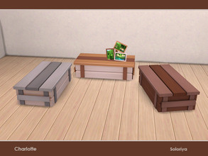 Sims 4 — Charlotte. Coffee Table by soloriya — Wooden coffee table. Part of Charlotte set. 3 color variations. Category: