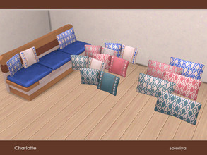 Sims 4 — Charlotte. Sofa Pillows by soloriya — Four sofa pillows in one mesh. Part of Charlotte set. 6 color variations.