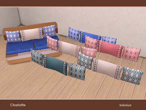 Sims 4 — Charlotte. Loveseat Pillows by soloriya — Three loveseat pillows in one mesh. Part of Charlotte set. 6 color