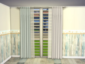 Sims 4 — Beachy Vibes Curtain Left by seimar8 — Base Game recolour curtain. Comes in two swatch colours. Part of my