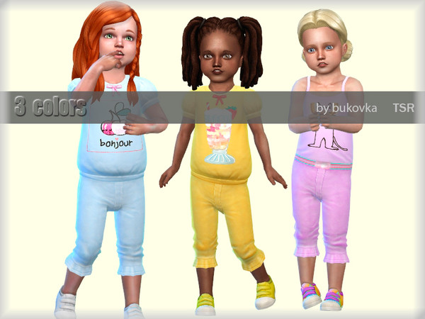 Sims 4 — Pants Sweets by bukovka — Pants for girls toddler. New mesh is installed autonomously, included. Suitable for