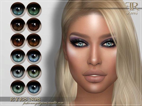 Sims 4 — Eyes N98 by FashionRoyaltySims — Standalone Custom thumbnail All ages and genders 12 color options HQ texture
