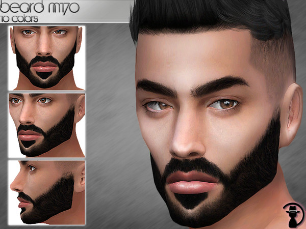 Sims 4 — Beard M170 by Daph's — 10 Swatches Works with all of skins Custom Thumbnail Compatible with HQ mod Teen to Elder