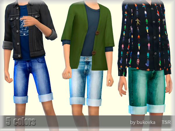Sims 4 — Short Denim by bukovka — Shorts for children of both sexes. Installed autonomously, a new mesh, mine is on.