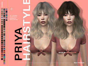 Sims 4 — LeahLillith Priya Hairstyle by Leah_Lillith — Priya Hairstyle All LODs Smooth bones Custom CAS thumbnail Works