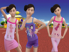 Sims 4 — Summer t-shirts Lazytown by Arisha_214 — Fun T-shirts for little girls :)
