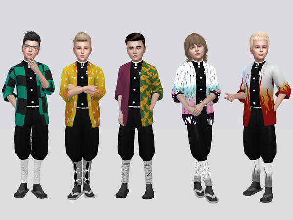 Sims 4 — Yaiba Shirt Kids by McLayneSims — DEMON SLAYER INSPIRED Standalone item 7 Swatches MESH by Me No recoloring