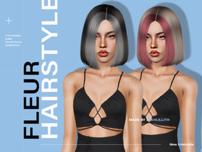 Sims 3 — LeahLillith Fleur Hairstyle by Leah_Lillith — Fleur Hairstyle All LODs Smooth bones Custom CAS thumbnail