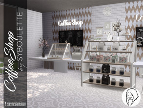 Sims 4 — Coffee Shop Set by Syboubou — This set contains all the basics for your coffee shop, restaurant, or even retail