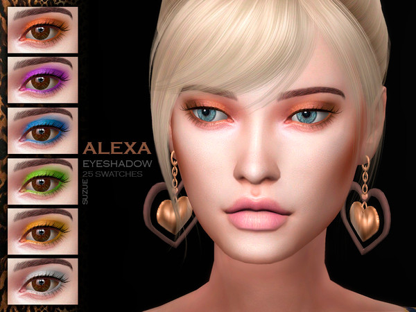Sims 4 — Alexa Eyeshadow N7 by Suzue — F. Updated (2021) -25 Swatches -For Female (Teen to Child) -HQ Compatible
