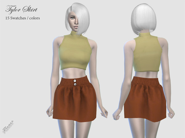 Sims 4 — Tylor Skirt by pizazz — NEW MESH included with download Base game 15 colors / swatches HQ - LODS - MAPS