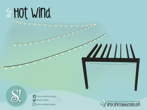 Sims 4 — Hot wind little lamps string by SIMcredible! — by SIMcredibledesigns.com available at TSR 3 colors variations