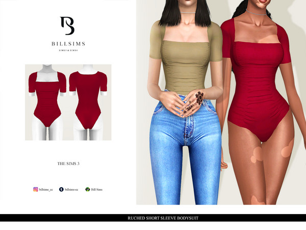 Sims 3 — Ruched Short Sleeve Bodysuit by Bill_Sims — YA/AF Clothing Type; Tops Everyday/Formal Available for Maternity