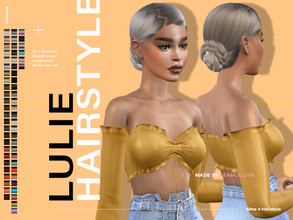 Sims 4 — LeahLillith Lulie Hairstyle by Leah_Lillith — Lulie Hairstyle All LODs Smooth bones Custom CAS thumbnail Works