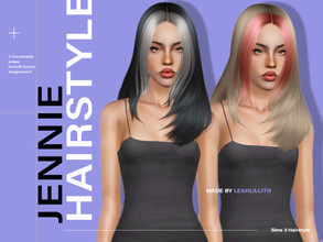 Sims 3 — LeahLillith Jennie Hairstyle by Leah_Lillith — Jennie Hairstyle All LODs Smooth bones Custom CAS thumbnail