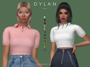 Sims 4 — DYLAN | shirt by Plumbobs_n_Fries — New Mesh Polo Shirt HQ Texture Female | Teen - Elders 12 Swatches