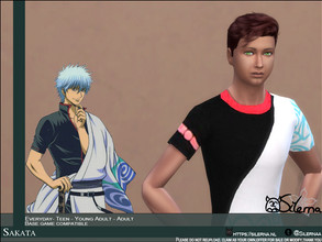 Sims 4 — Sakata by Silerna — Sakata Gintoki's outfit in a shirt! I love Gintama and found this shirt while looking for