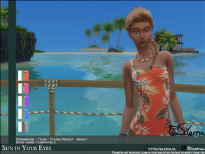 Sims 4 — Sun in Your Eyes by Silerna — Beautiful one strap bathing suit for females in 5 colors. -Basegame compatible -5