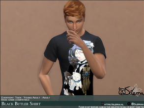 Sims 4 — Black Butler Male shirt by Silerna — Suggested by friends and some TSR users ;) 8 different Black Butler shirts
