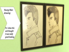 Sims 4 — Young Man drawing (my drawing) by momfnh48 — A young man drawn by me